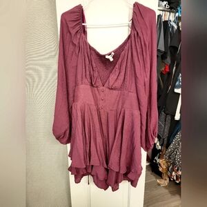 Fashion Nova Low Neck Ruffle Skort Romper